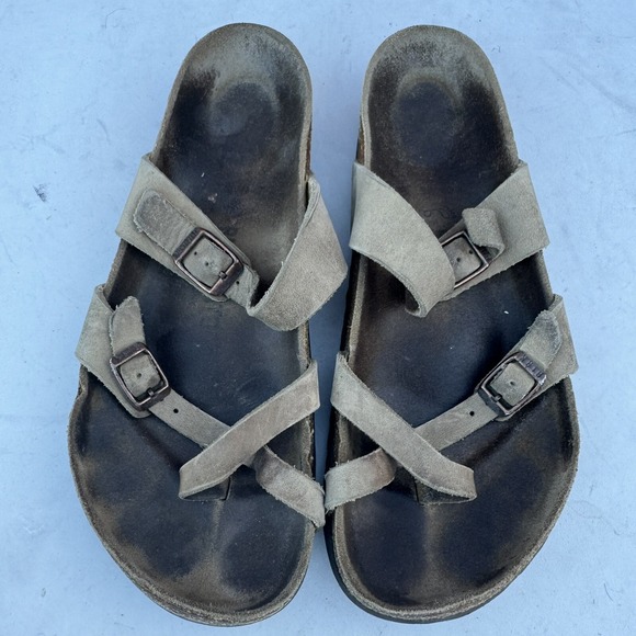 Size L8/M6 - Birkenstocks Mayari Brown Leather Sandals Womens - Picture 1 of 5